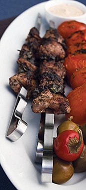 Stainless Steel BBQ Kebab Rack with 6 skewers