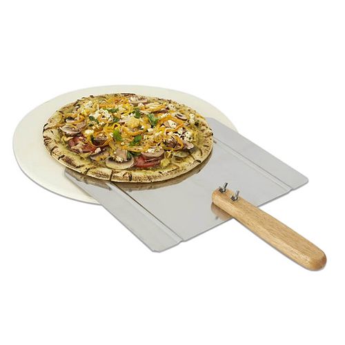 Pizza Grilling Stone set with Peel and Pizza Cutter