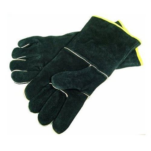 Black Leather BBQ Grilling Gloves