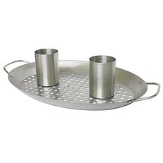BBQ Double Chicken Roaster with Drip Pan