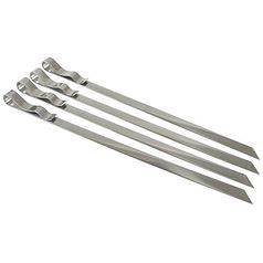 Stainless Steel Grilling Kebab Skewers Set of 4