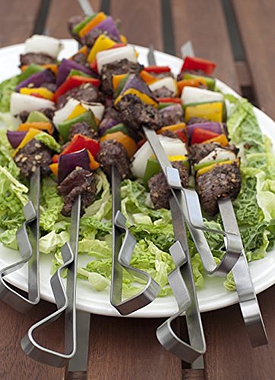 Stainless Steel Grilling Kebab Skewers Set of 6