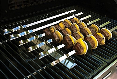 Stainless Steel BBQ Kebab Rack with 6 skewers