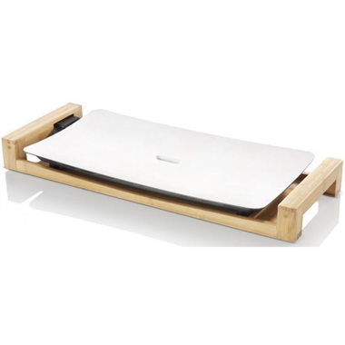 Ceramic Teppanyaki Table Grill with Bamboo Stand