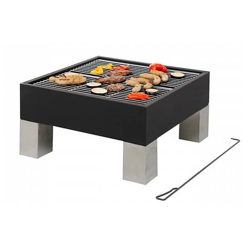 Square Outdoor Fire Pit and BBQ Grill