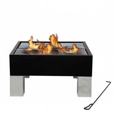 Square Outdoor Fire Pit and BBQ Grill