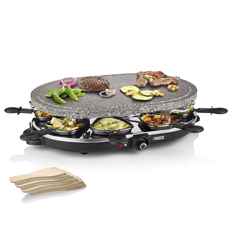 Stone Raclette Grill for a Party of 8 People