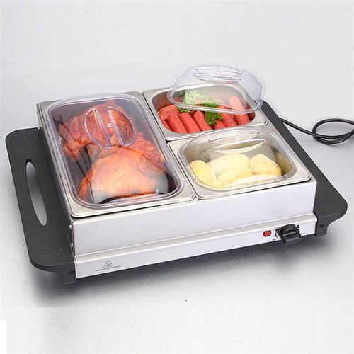 2 in 1 Stainless Steel Buffet Server and Warming Plate