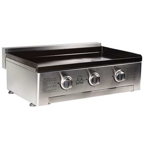 Gas 3 Burner Plancha BBQ Griddle in Stainless Steel