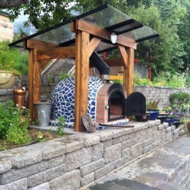 Garden Outdoor Pizza Oven Mosaic Effect