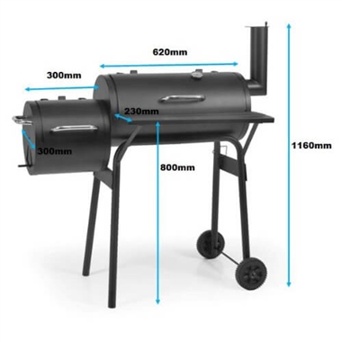 Hecht Offset Charcoal BBQ Smoker Grill