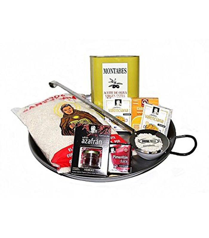 Paella Pan Gift set - Includes Pan, Ingredients and Spoon