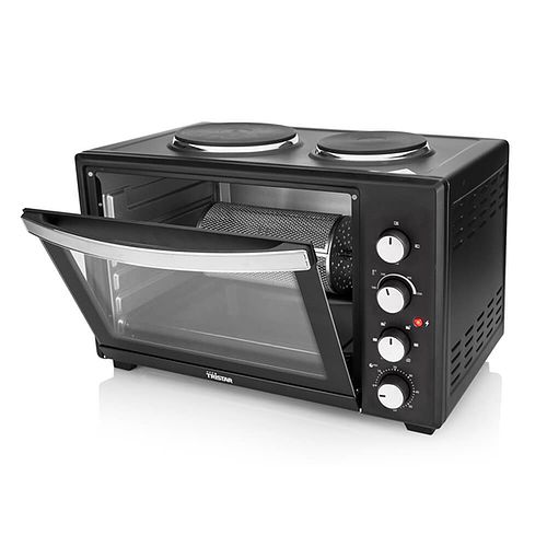 45 Litre Mini Oven with BBQ Rotisserie and Two Hotplates