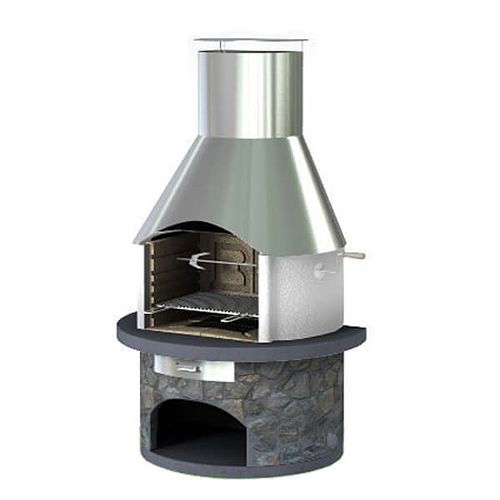 Rondo Masonry BBQ Grill with Steel Chimney