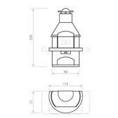 Rondo Masonry BBQ Grill in Slate