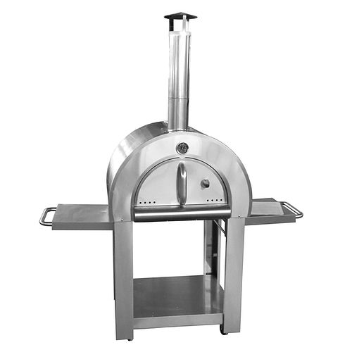 Outdoor Wood Fired Pizza oven complete package in stainless steel